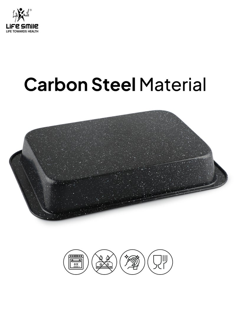Life Smile Granite Nonstick Bake Tray – 36×24.5×5.5 cm Carbon Steel Baking Pan, Oven Safe, Easy Clean - Image 2